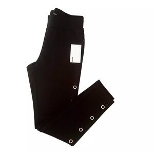 Kensie Black Leggings Gold Grommets on the Side/Strong Fabric/Size M /New w Tags